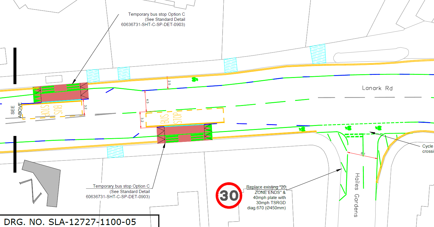 Proposed Temporary Cycle Segregation Lanark and Longstone/Inglis Green Road Dr Scott Arthur
